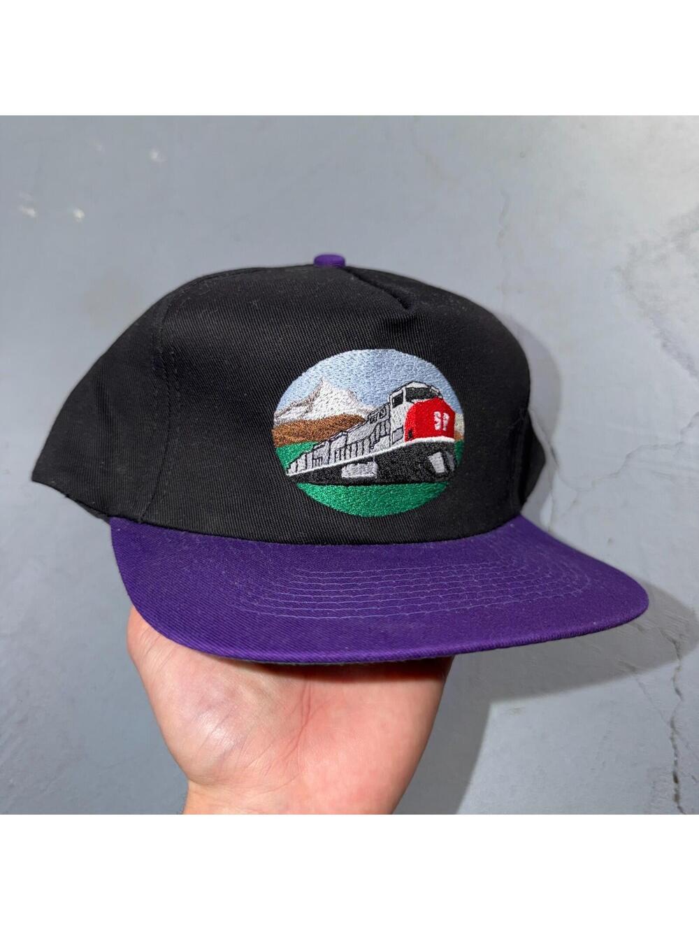 Train PNW VTG Hat Baseball Cap Snapback Oregon KC 80s Black Roseville Division